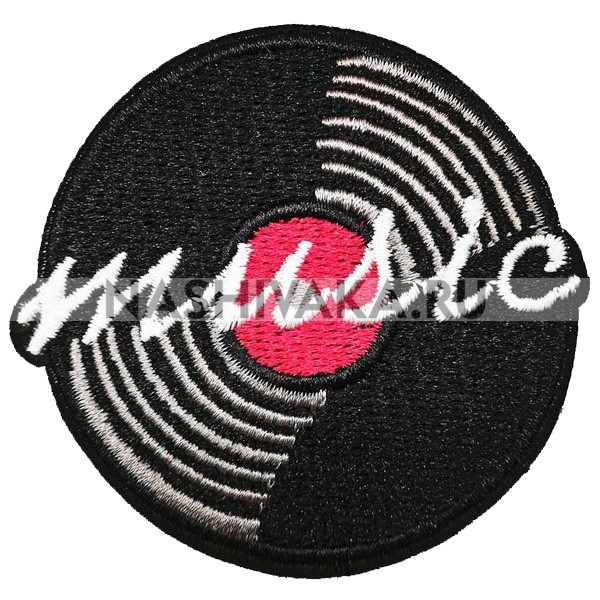 Нашивка Пластинка Music (201086), 59х59мм