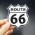 Нашивка Route 66 белая (200003), 90х75мм