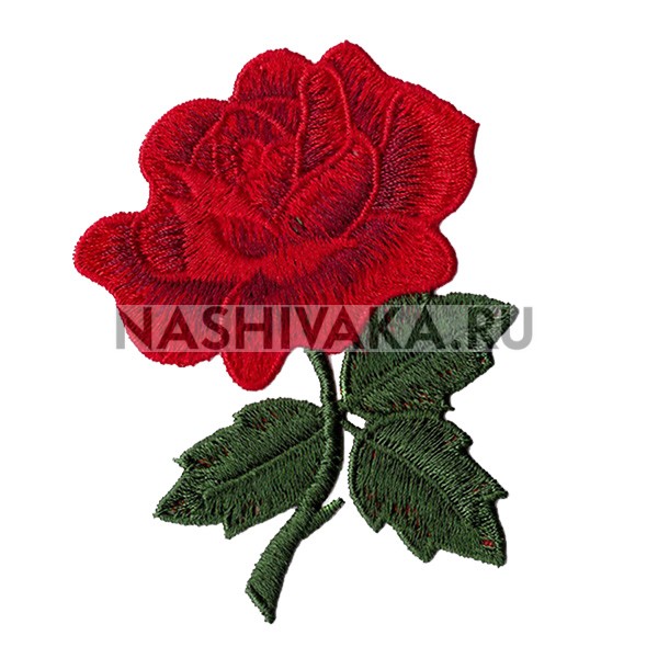Нашивка Цветок Роза красная (200999), 90х65мм