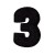 Нашивка Цифра "3" черная (201005), 37х25мм