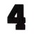 Нашивка Цифра "4" черная (201006), 37х25мм