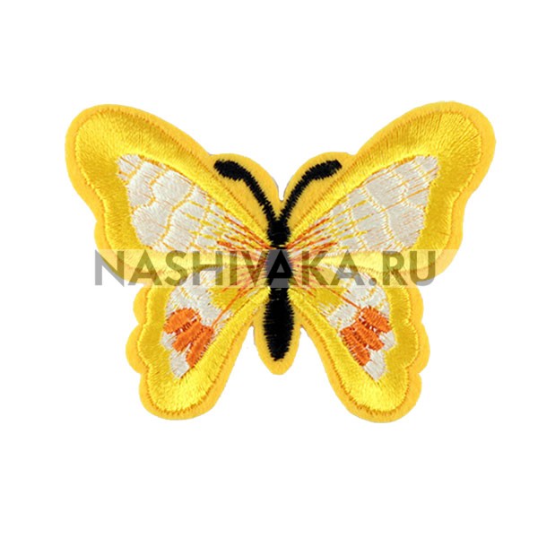 Нашивка Бабочка (желтая) 200129, 50х68мм