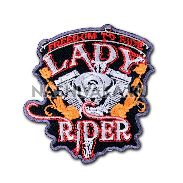 Нашивка Lady Rider (200237), 80х70мм