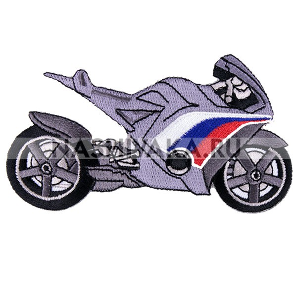Нашивка Мотоцикл серый (200542), 65х115мм