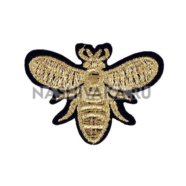 Нашивка Пчела золотая (200445), 40х55мм