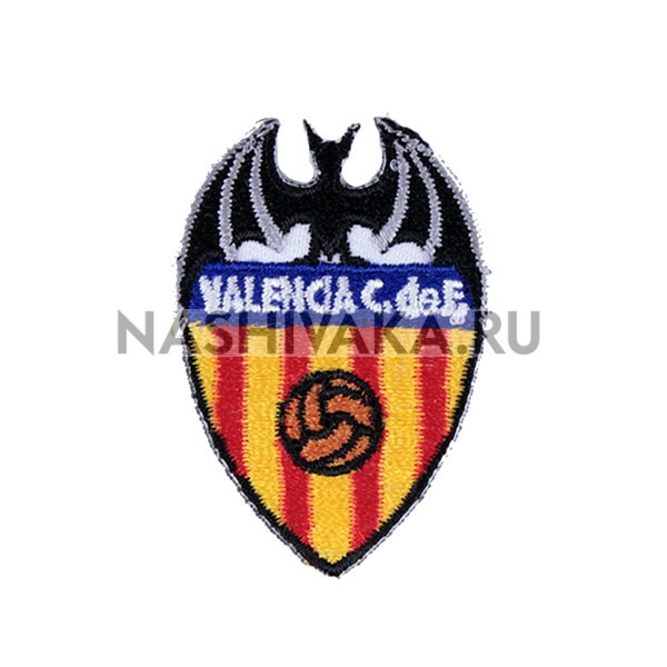Нашивка FC Valencia малая (200560), 45х33мм