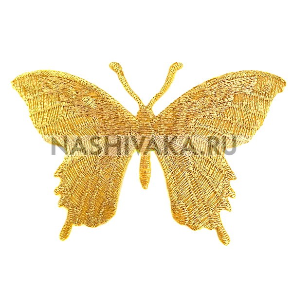 Нашивка Бабочка золотая (200948), 50х80мм