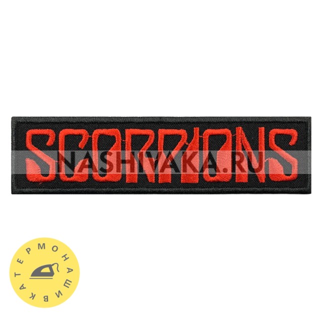 Нашивка Scorpions красная (200661), 30х120мм