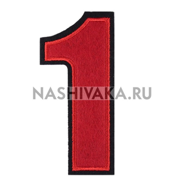 Нашивка Цифра "1" красная (200167), 100х45мм