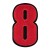 Нашивка Цифра "8" красная (200174), 100х60мм