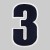 Нашивка Цифра "3" синяя (200183), 100х60мм
